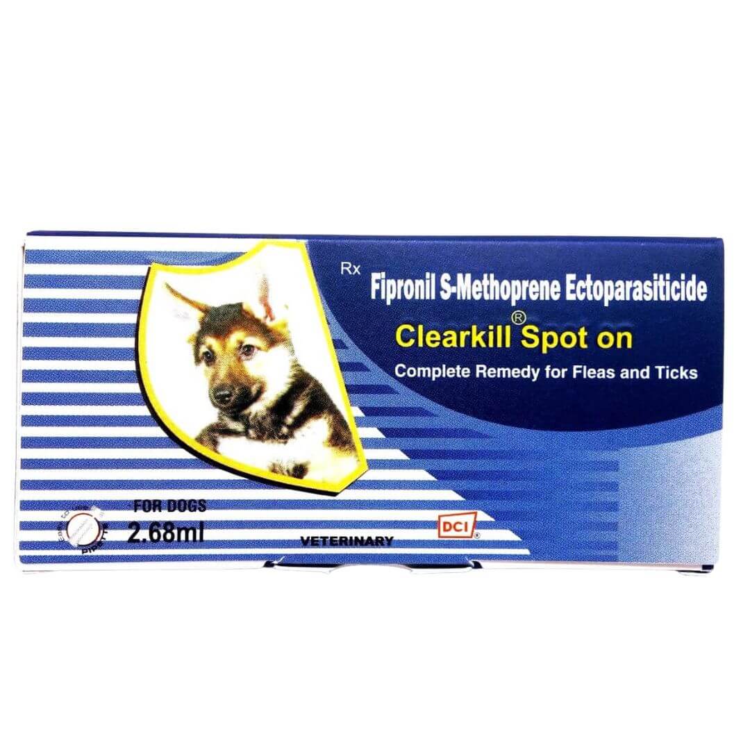 Clearkill Spot On 2.68 ml, Anti Tick & Flea for Dogs Weighing between 20 kg to 40 kg