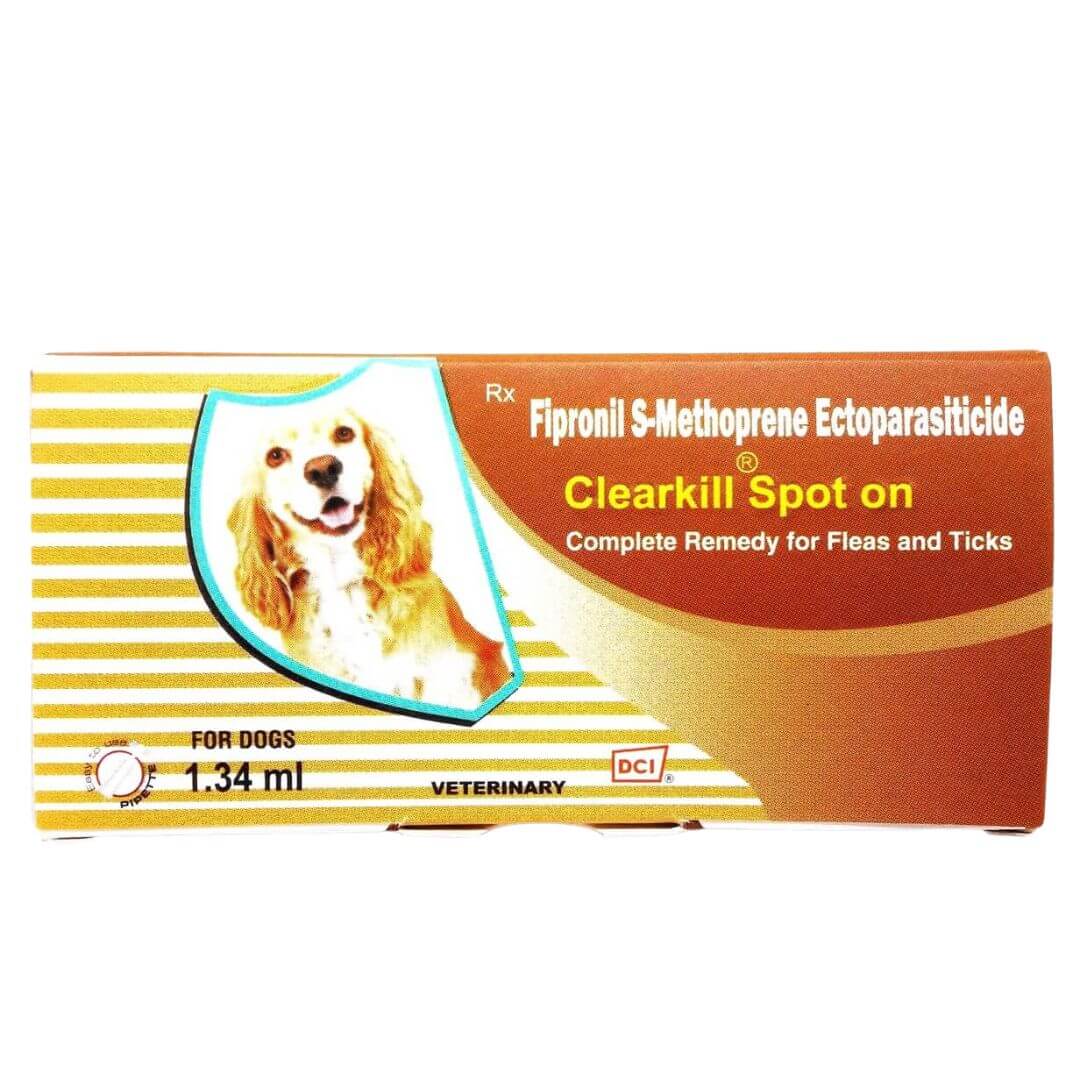 Clearkill Spot On 1.34 ml , Anti Tick & Flea for Dogs, Weighing between 10 kg to 20 kg