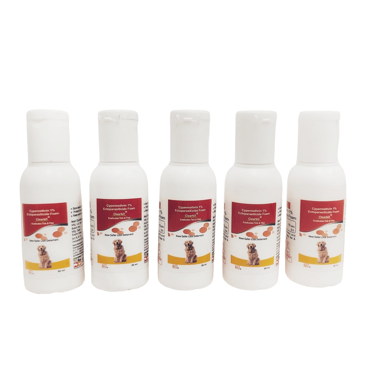 Clearkill Anti-Tick and Flea Dog Shampoo 50 ml (Pack of 5)